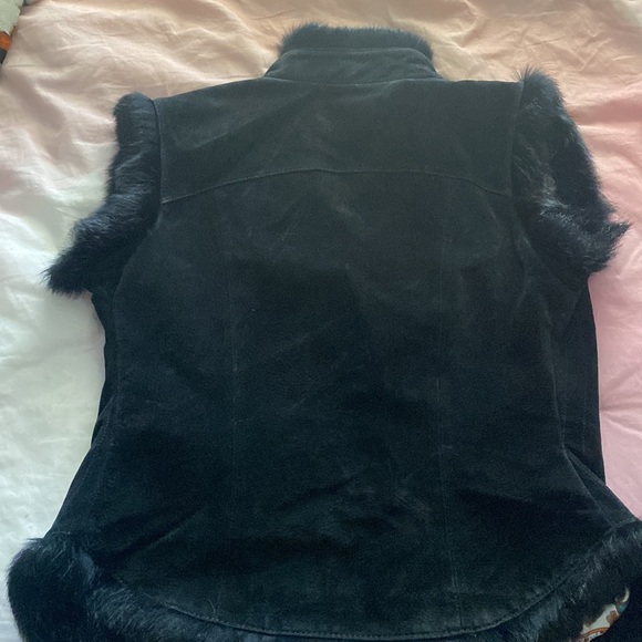 Georgiou studio leather fur embroidered vest - Picture 10 of 11